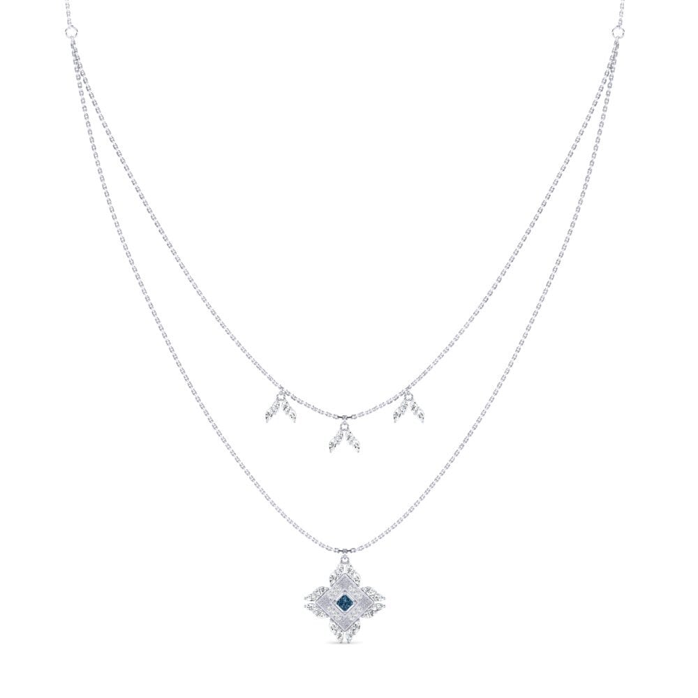 Diamante Azul Collar de Mujer Sieny