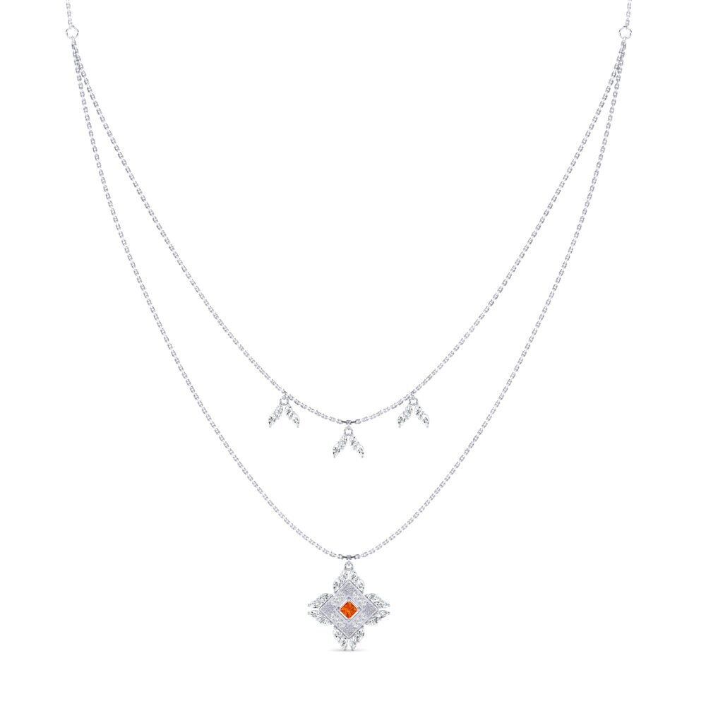 Zafiro Naranja Collar de Mujer Sieny