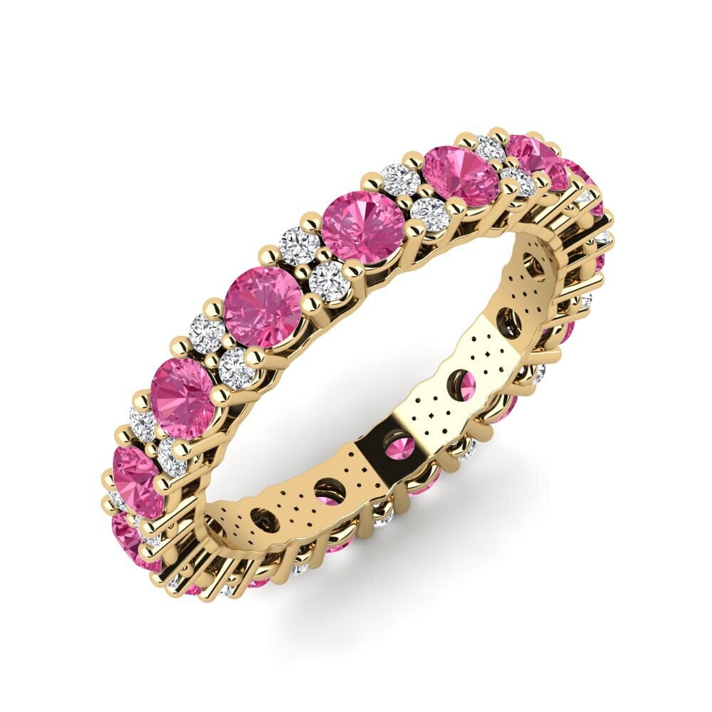 Or Jaune 14k Tourmaline Rose Bague Sifnas