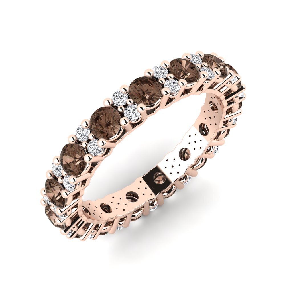 Or rose 14k Quartz Fumé Bague Sifnas
