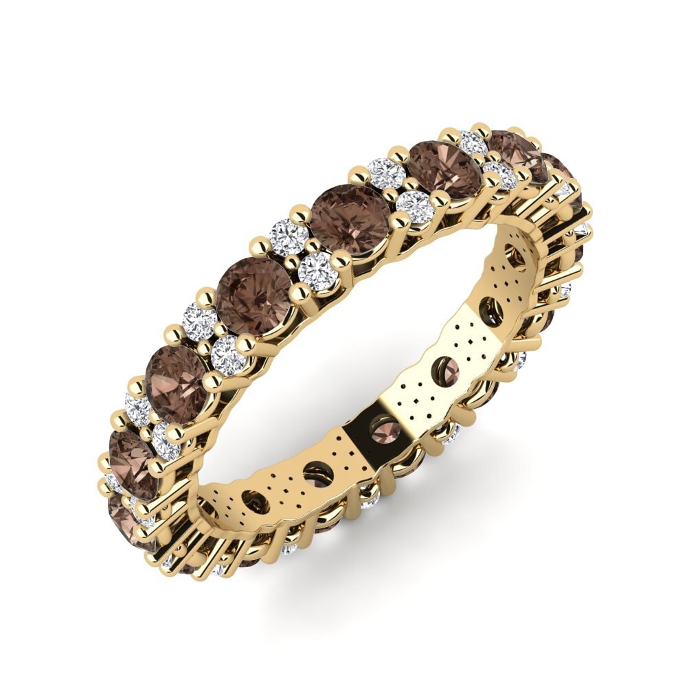 Or Jaune 14k Quartz Fumé Bague Sifnas