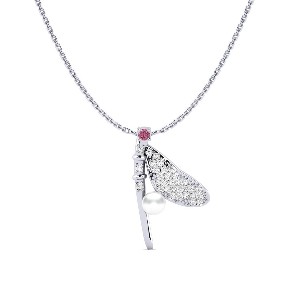 18ct White Gold Rhodolite Garnet Women's Necklace Sigatoka