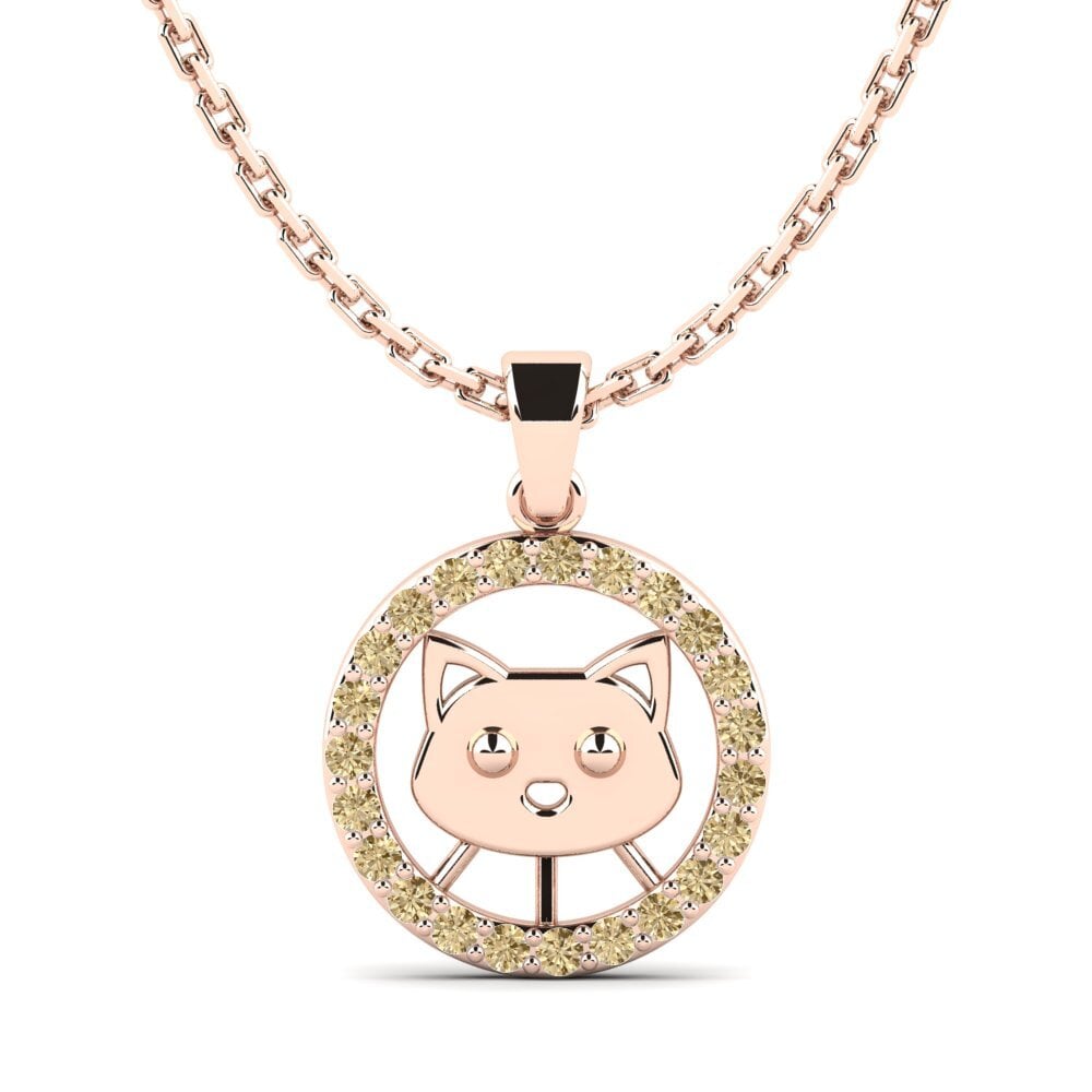 14ct Rose Gold Brown Diamond Kid's Pendant Sigurd