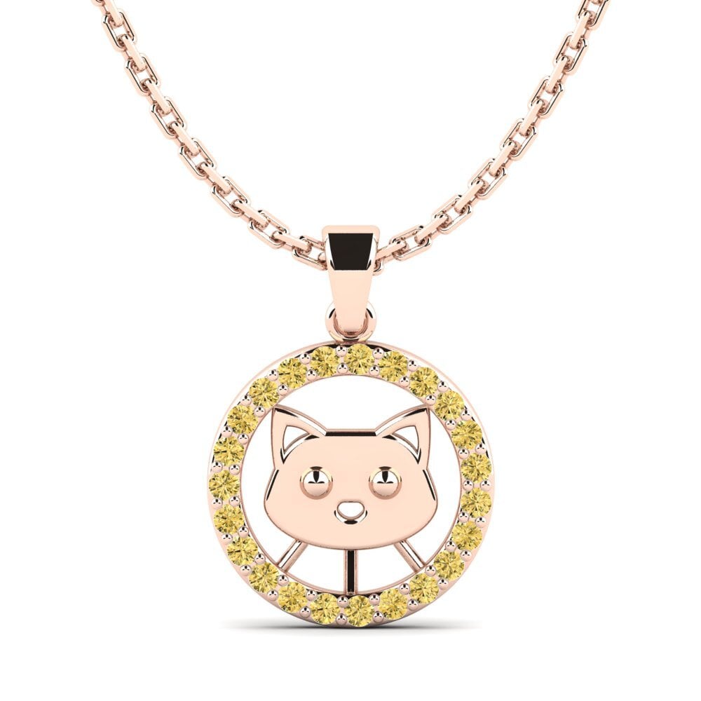 14ct Rose Gold Yellow Diamond Kid's Pendant Sigurd