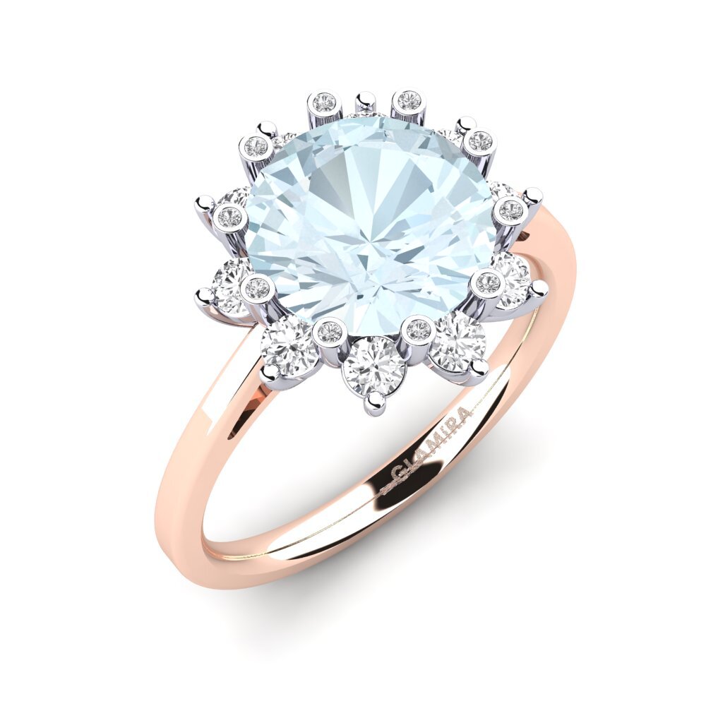 18ct Rose & White Gold Engagement Ring Silanna