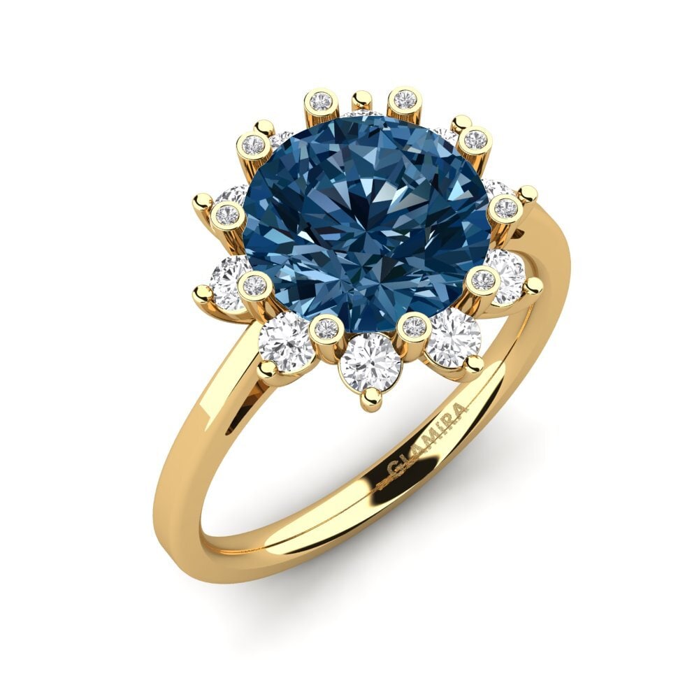 14k Oro Amarillo Anillo de compromiso Silanna