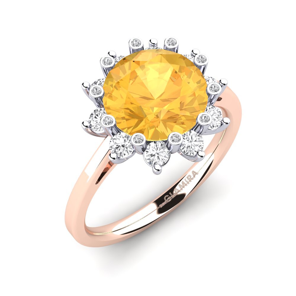 18ct Rose & White Gold Engagement Ring Silanna