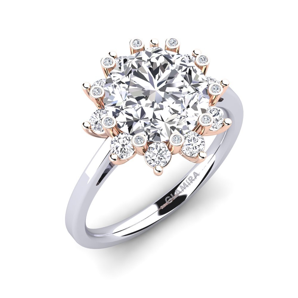 9ct White & Rose Gold Lab Grown Diamond Engagement Ring Silanna