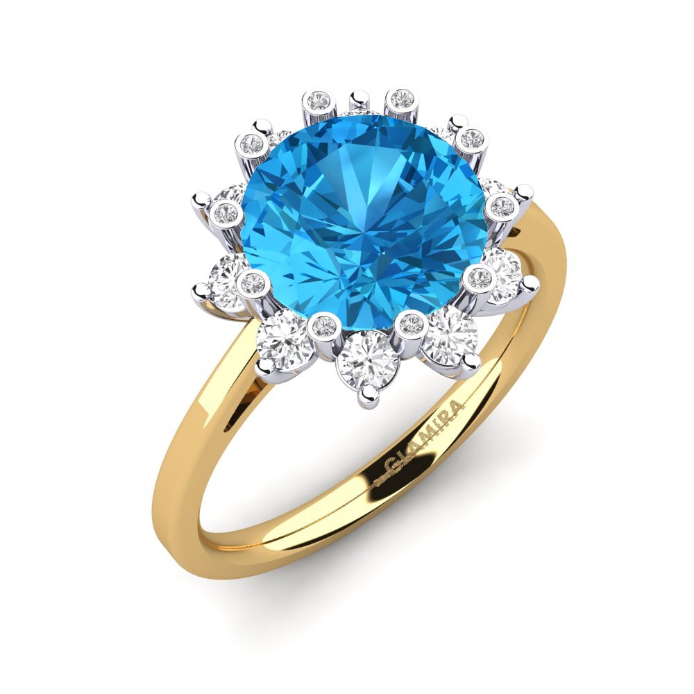 14ct Yellow / White Gold Engagement Ring Silanna