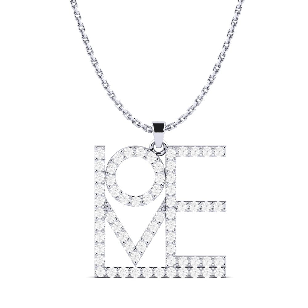 Saphir Blanc Pendentif pour femme Silenzioso