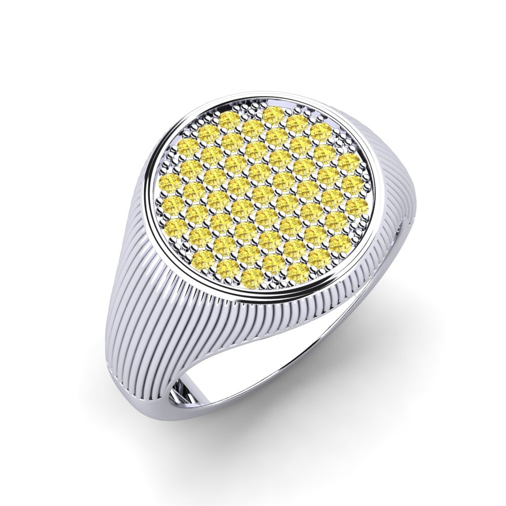 Yellow Sapphire Men's Pinky Ring Sillne