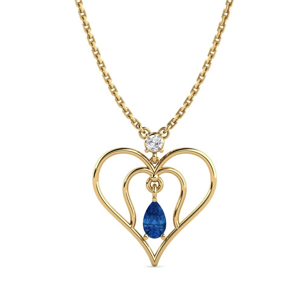 Giọt Nước Đá Zirconia Xanh Lam Dây chuyền nữ Siloed