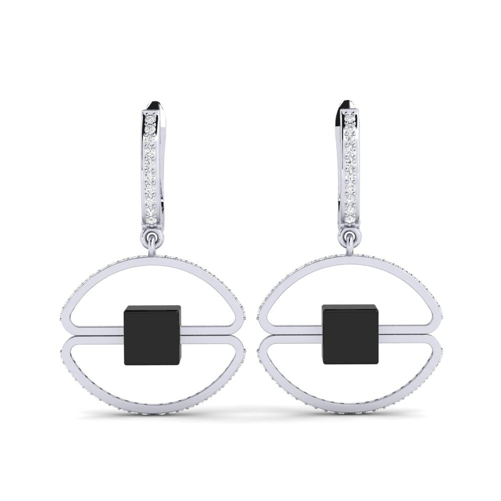 925 Prata de lei diamante-safira Brincos Feminino Silvallyedes
