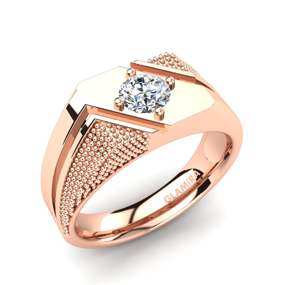18ct Rose Gold Diamond Men's Ring Silverio