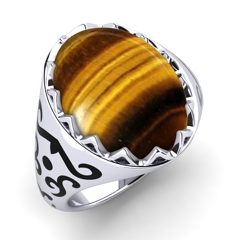 Cabochon white-375 Men's Ring Simitrio