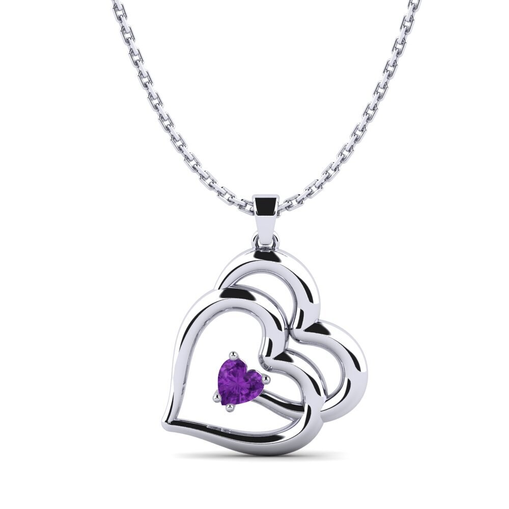 925 Prata de lei Ametista Pingente Feminino Simmel