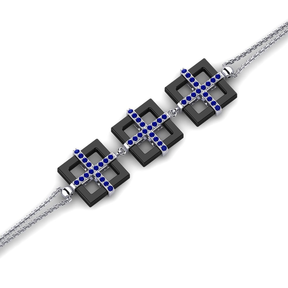 Plata 925 Zafiro Pulsera de Mujer Simsoon