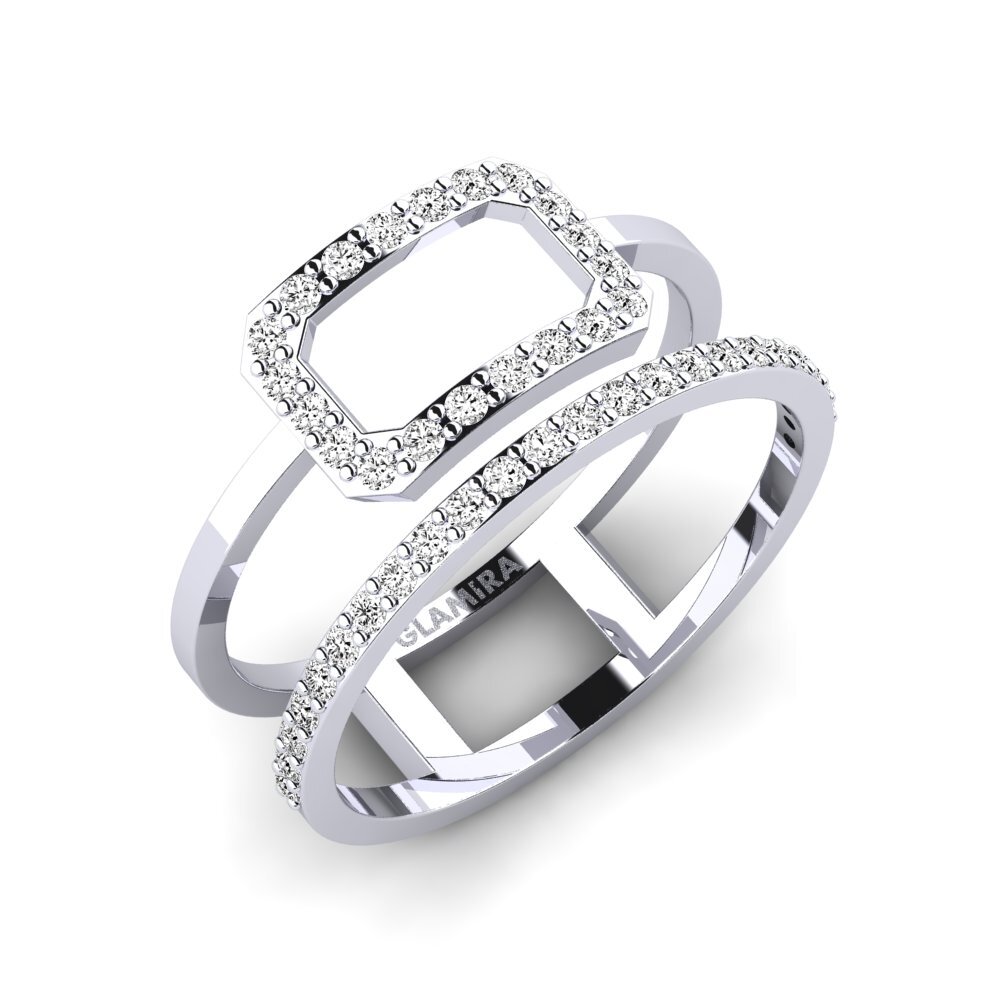 9k Oro Blanco Moissanita Anillo Simul