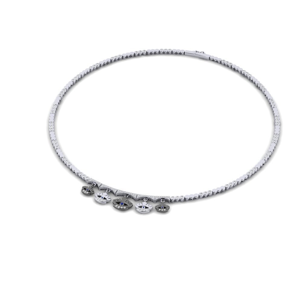 Plata 925 Zafiro Collar Sinesmena
