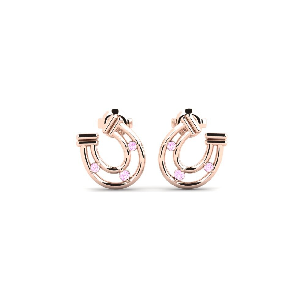 18ct Rose Gold Pink Sapphire Women's Earring Sioule