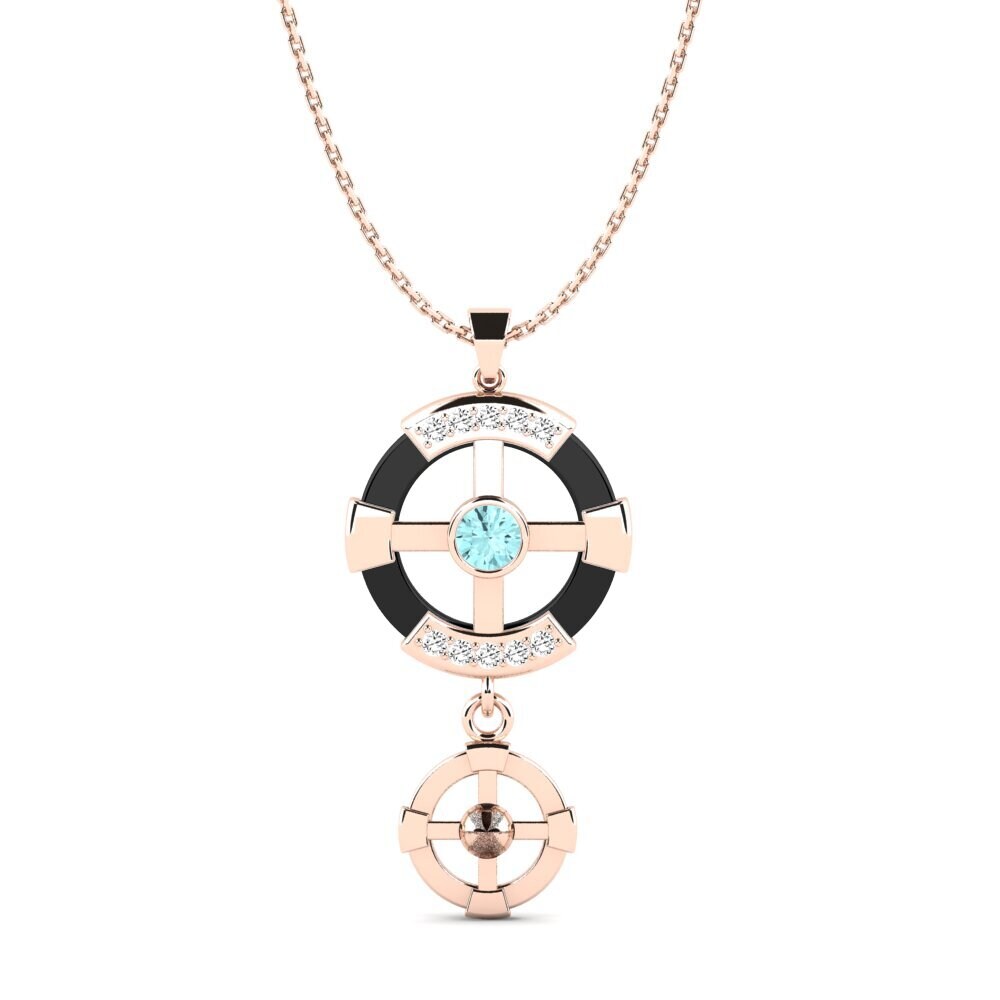 14k Rose Gold Aquamarine Women's Pendant Siqueiros