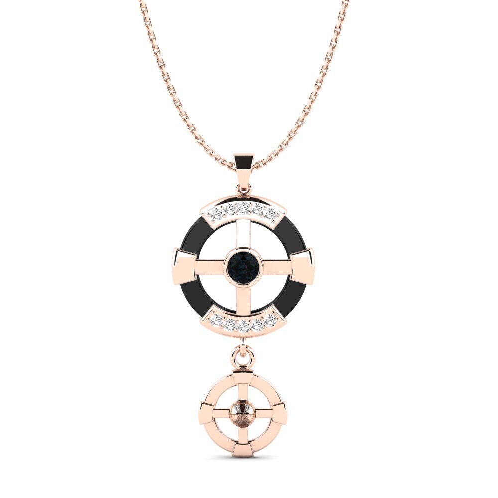 14k Oro Rosa Opalo Negro Colgante de Mujer Siqueiros