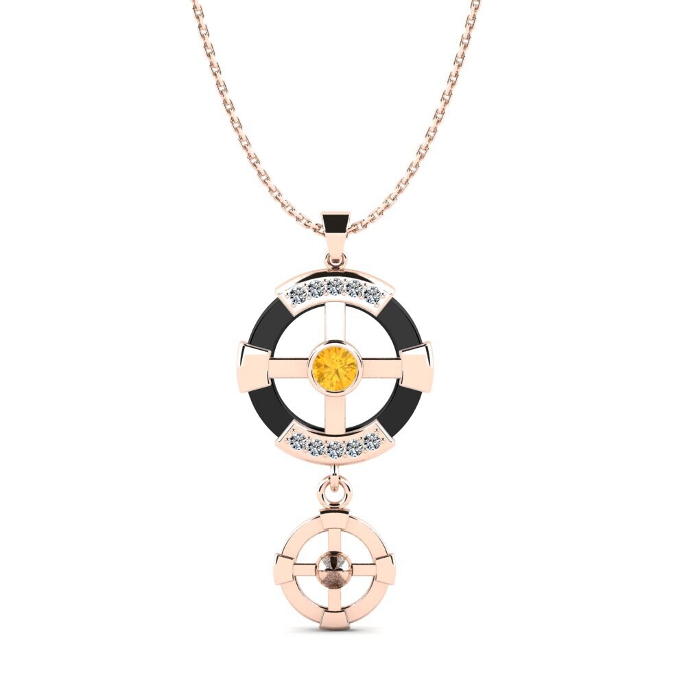 9ct Rose Gold Citrine Women's Pendant Siqueiros