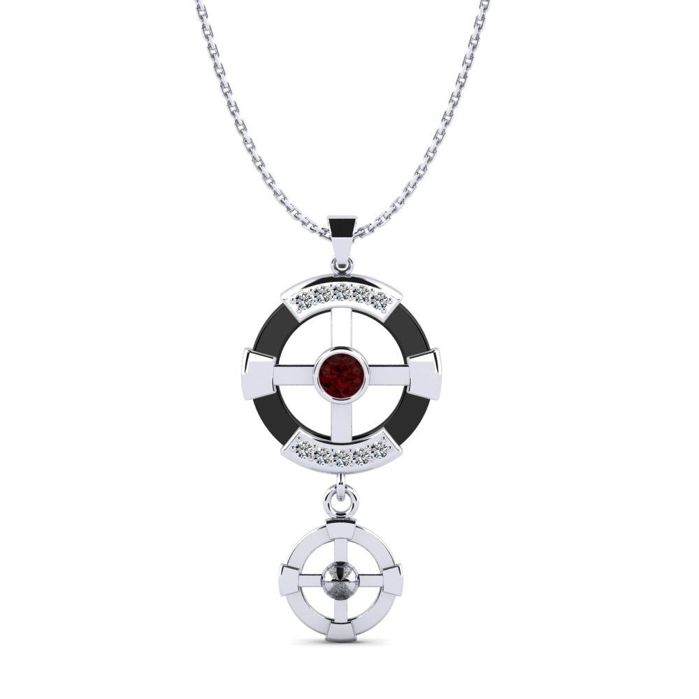 950 Platinum Garnet Women's Pendant Siqueiros