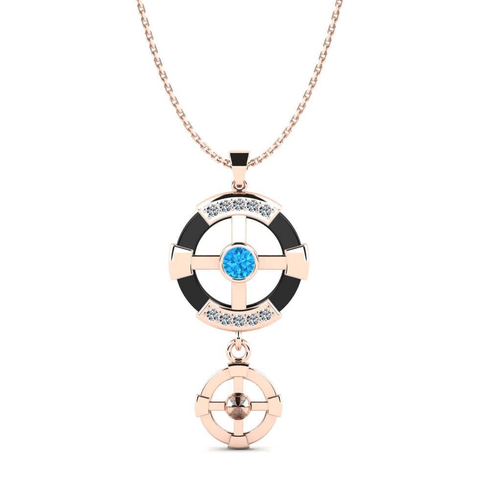 9ct Rose Gold Blue Topaz Women's Pendant Siqueiros