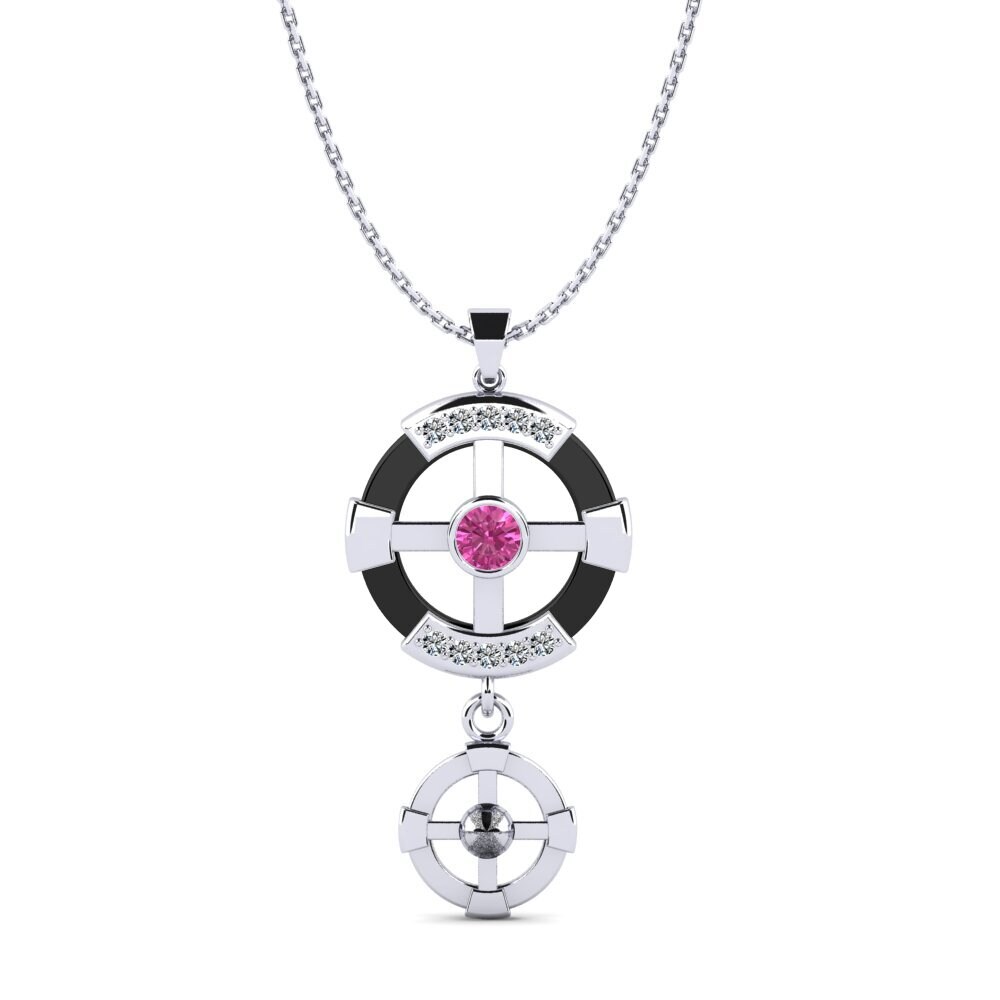 950 Platinum Pink Topaz Women's Pendant Siqueiros