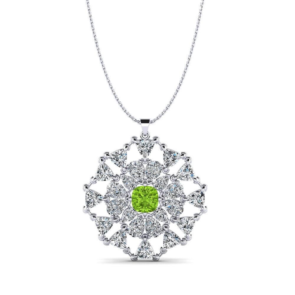 Cushion Peridot Women's Pendant Sirennos