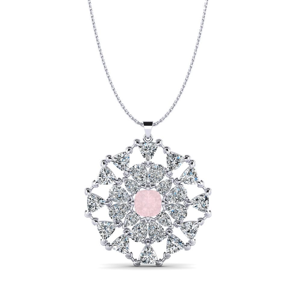 Cushion Rose Quartz Women's Pendant Sirennos