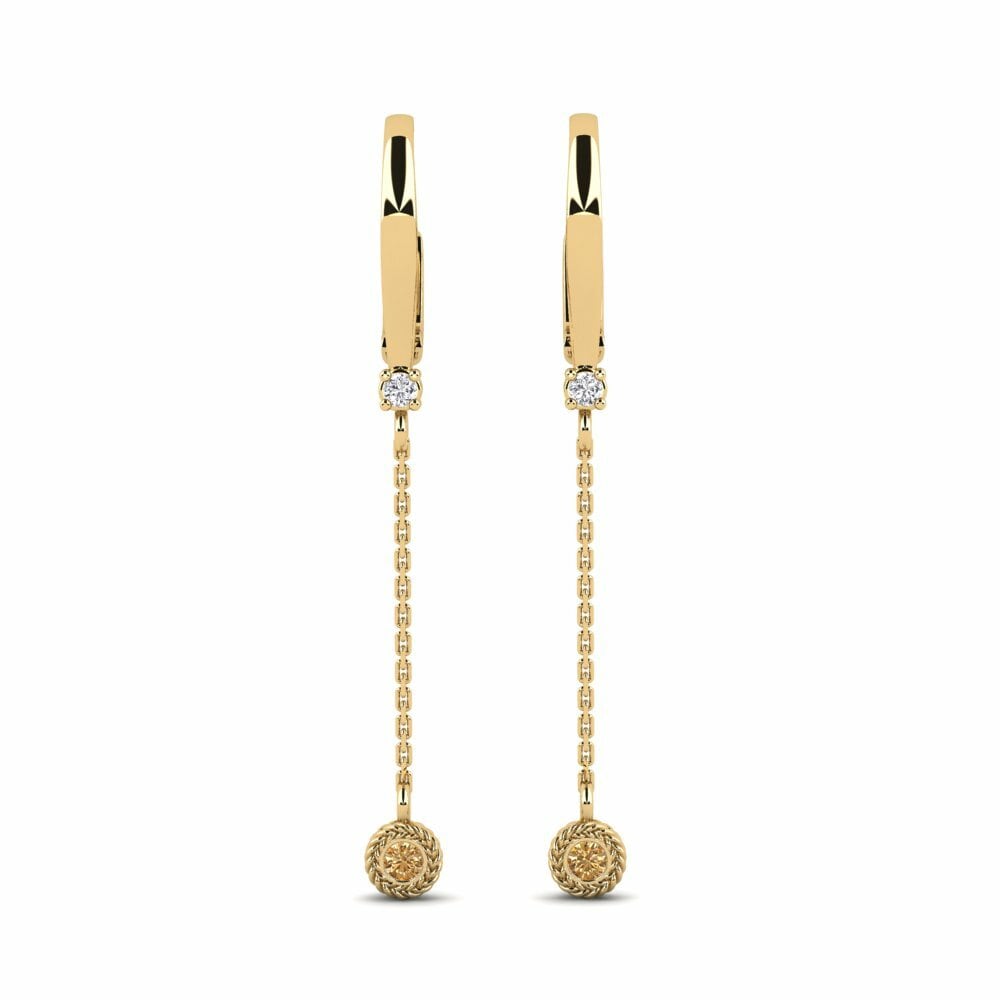 Bruine Diamant Dames Oorbellen Sissel