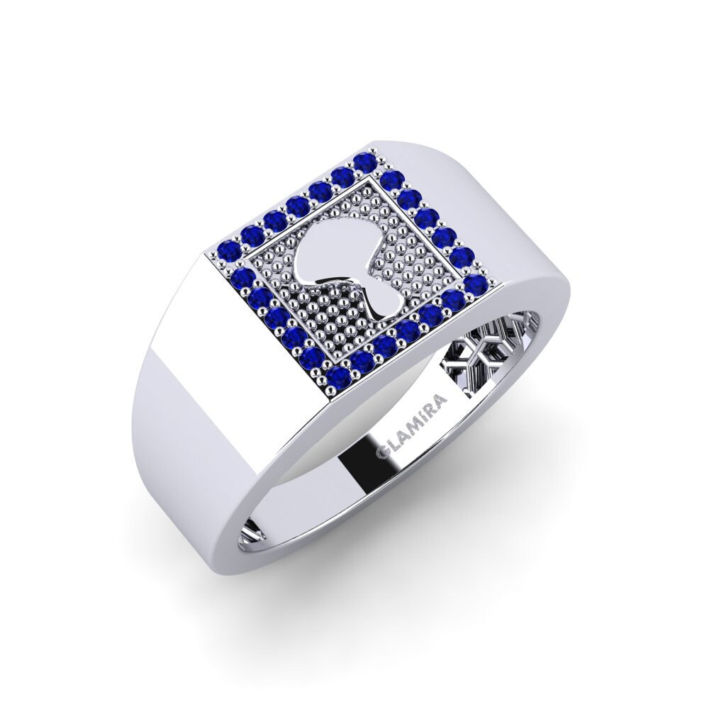 Zafiro Anillo de dedo meñique para hombre Skelli