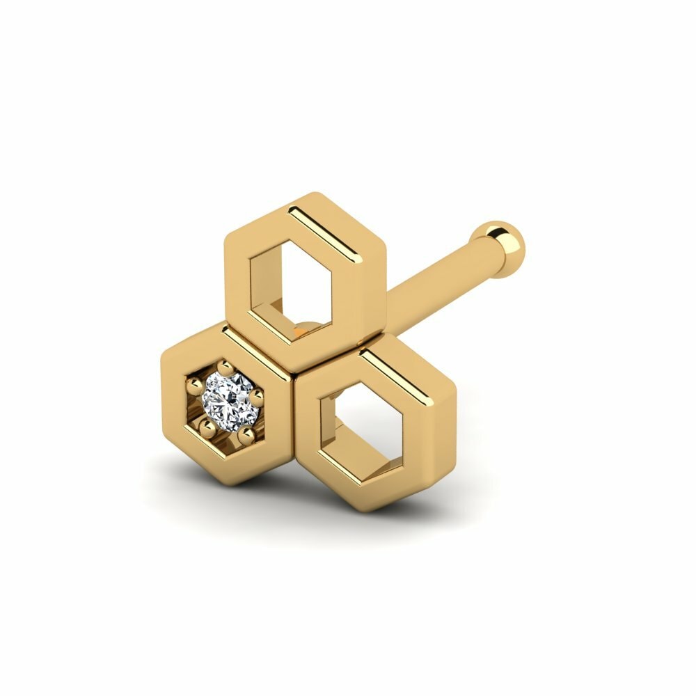 14K Geel Goud Neus Pin Skiable