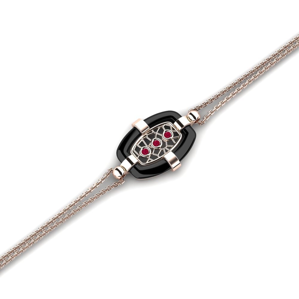 18k Oro Rosa Rubí Pulsera de Mujer Skoglund