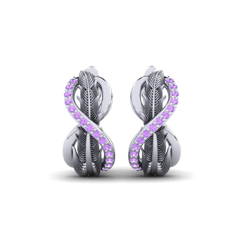 950 Palladium Amethyst Women's Earring Skoro