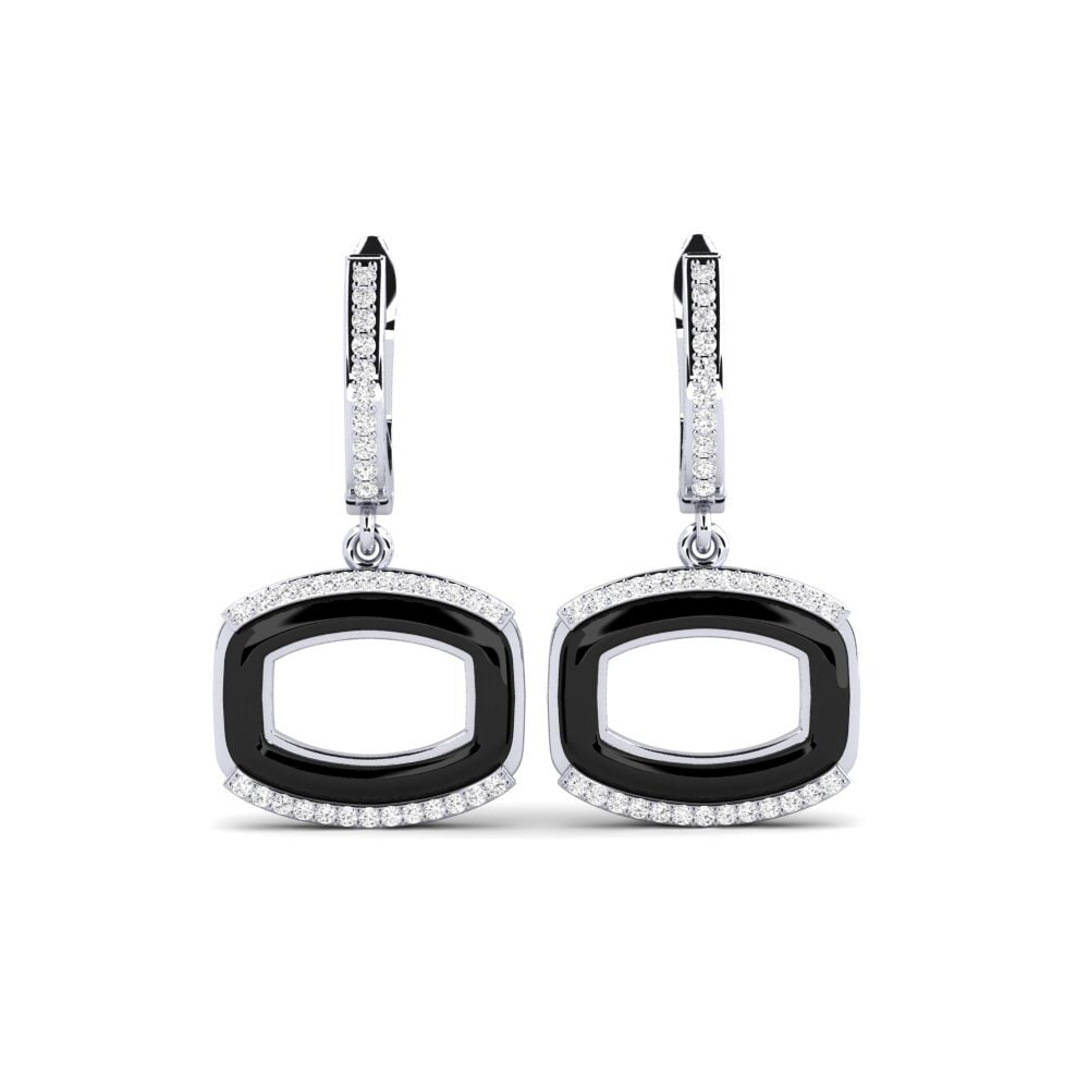 925 Prata de lei diamante-safira Brincos Feminino Skrelpedas