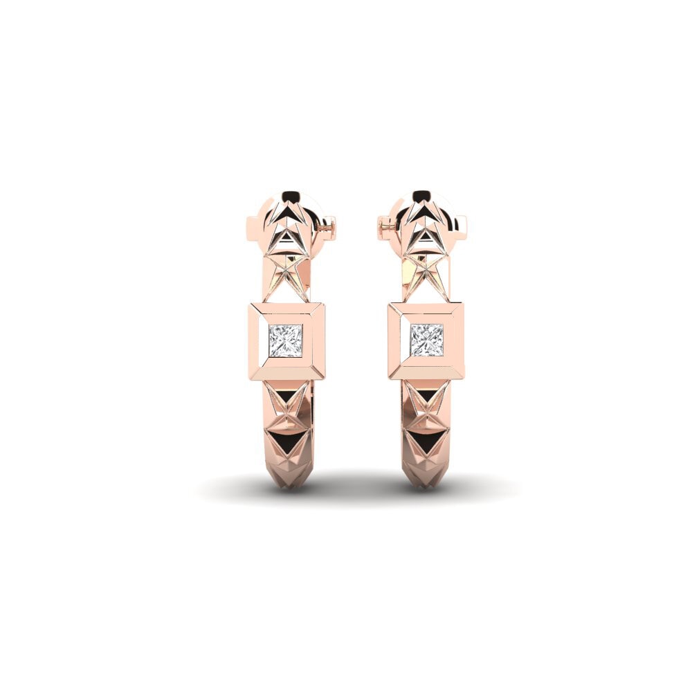 14k Oro Rosa Pendiente de mujer Skwaya