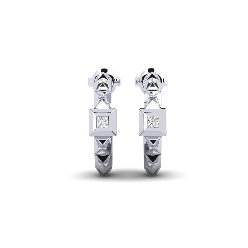 9ct White Gold Women's Earring Skwaya