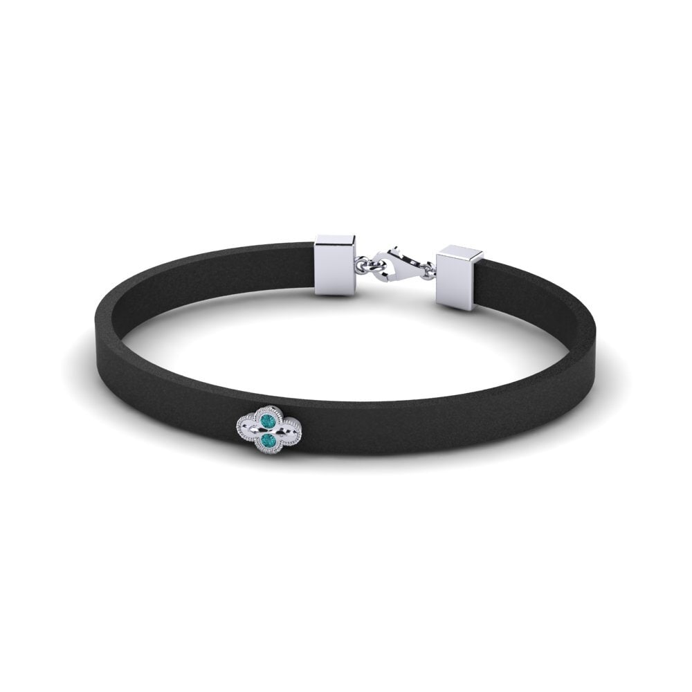 950 Palladium Blue Diamond Men's Bracelet Skylar