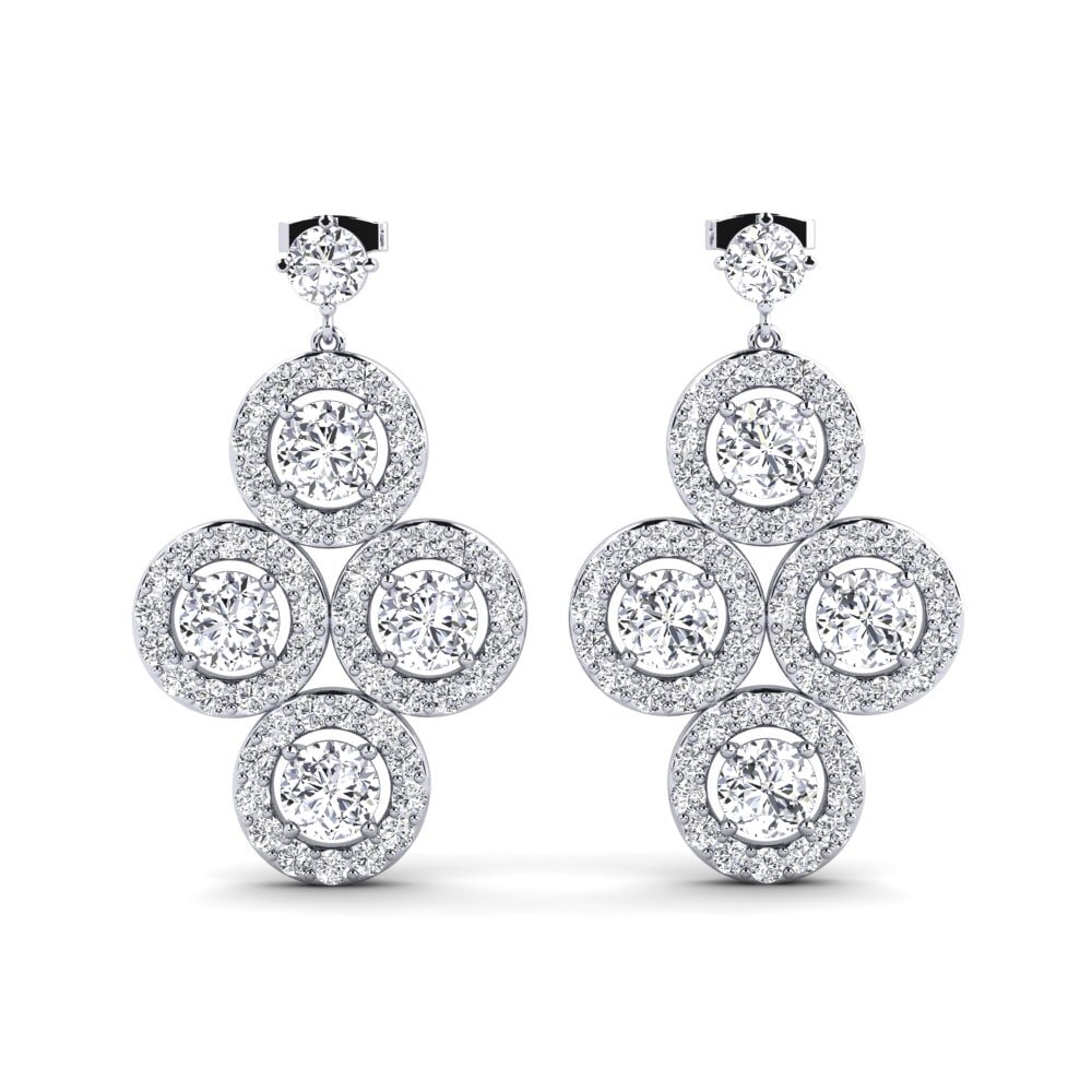 Boucles D'Oreilles Rondes En Or Trendy - Pierre CZ - Doré - Neuf Avec Étiquettes