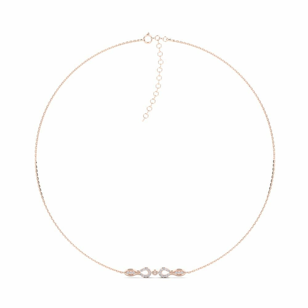 Vàng Hồng 18K Kim Cương Nhân Tạo Dây chuyền choker nữ Slogas