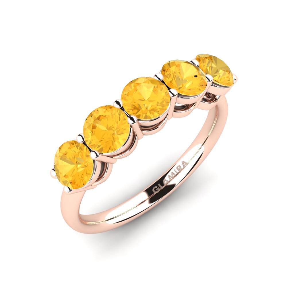 9k Rose Gold Citrine Engagement Ring Sloop