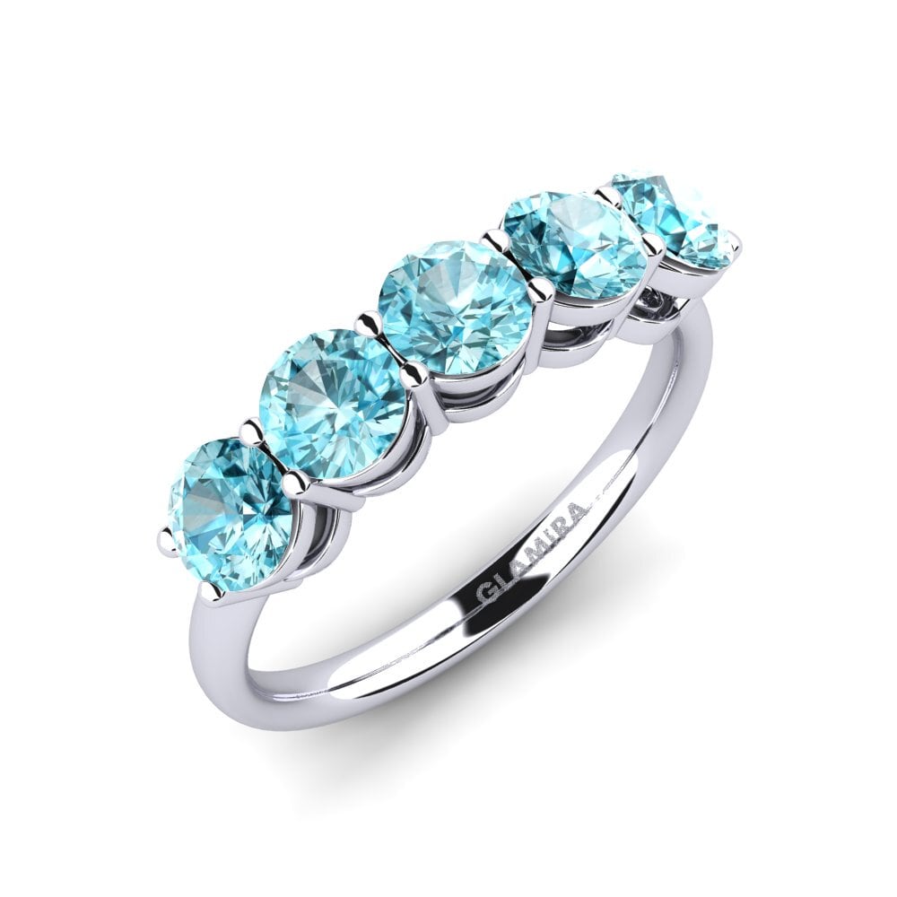Circón Azul Anillo de compromiso Sloop