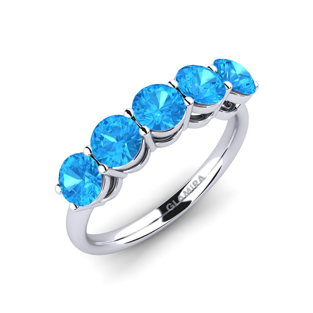 Topacio azul Anillo de compromiso Sloop