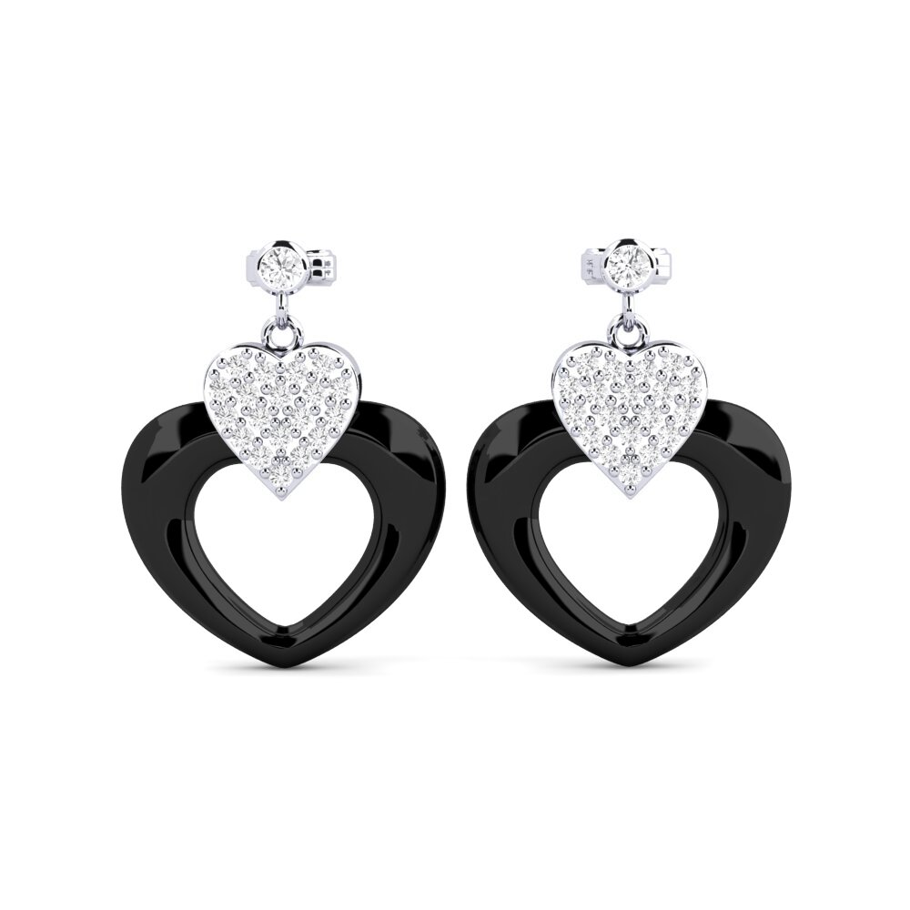 925 Prata de lei diamante-safira Brincos Feminino Slusher