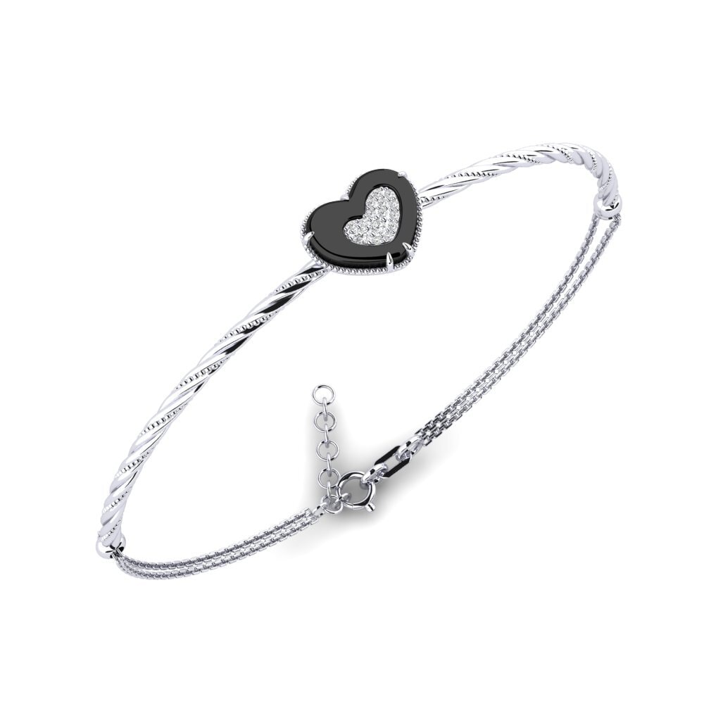 Platino 950 Zafiro blanco Pulsera de Mujer Snapp