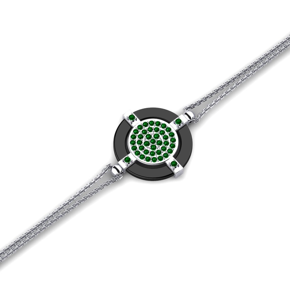 Plata 925 Circonita Verde Pulsera de Mujer Snedden