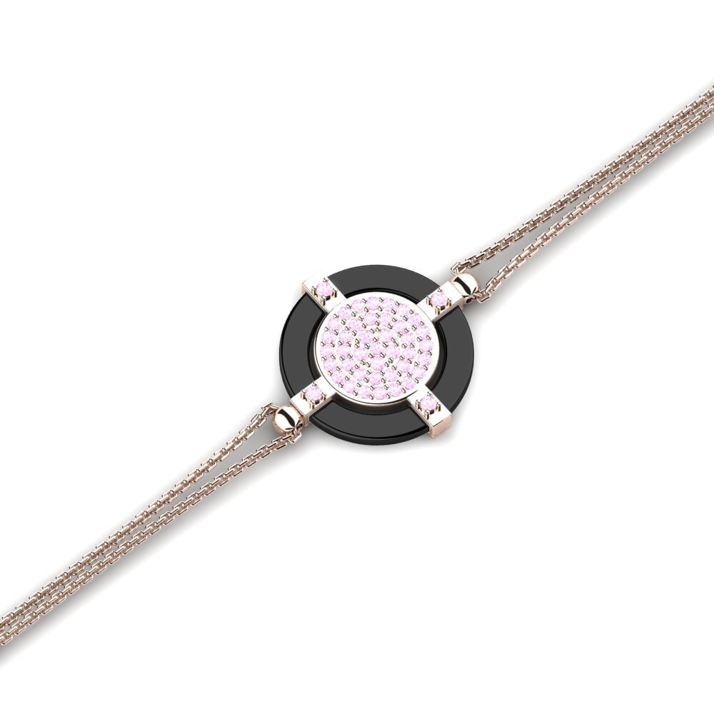 14k Oro Rosa Zafiro Rosado Pulsera de Mujer Snedden